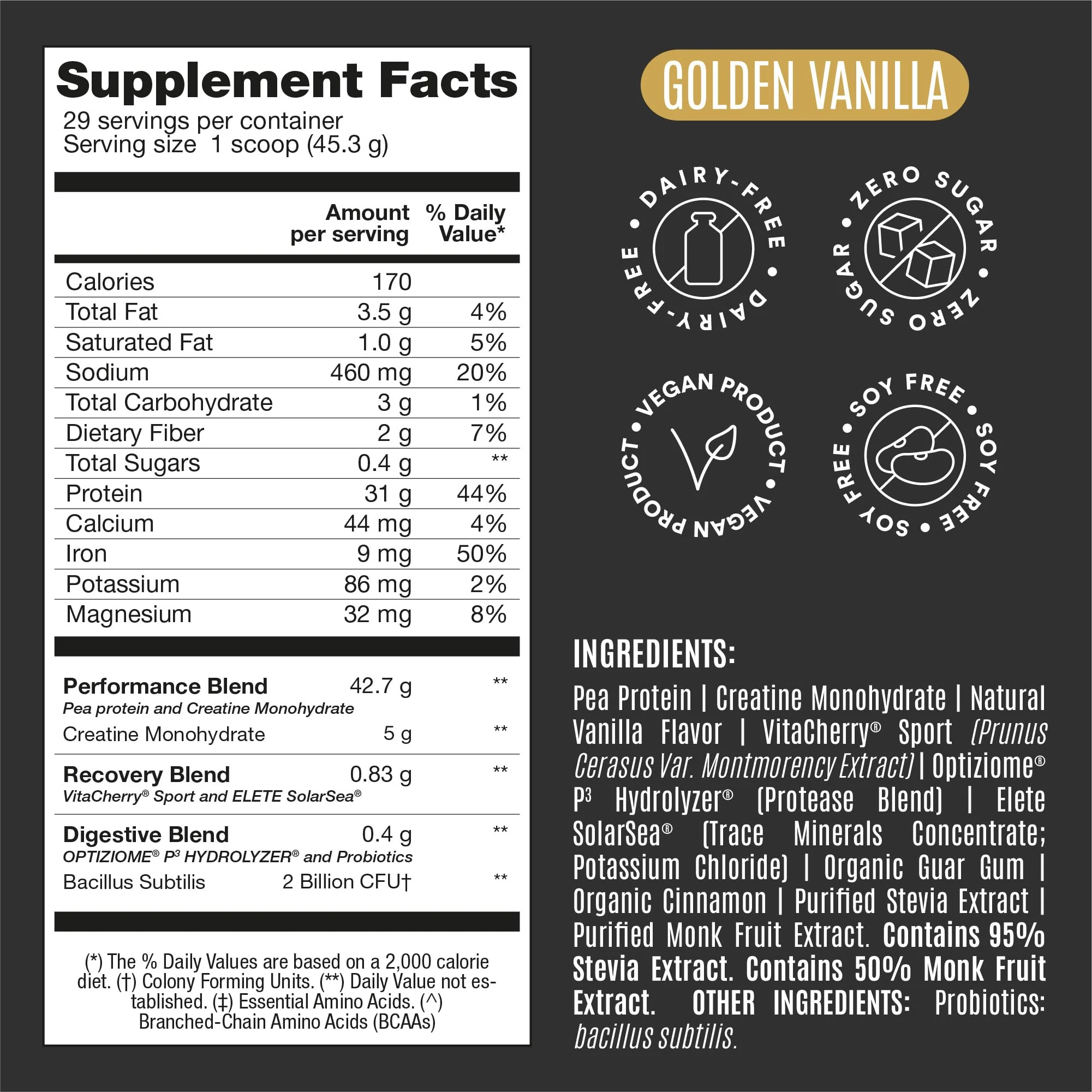 Falcon Performance Sport Protein Powder with Creatine - Vanilla Flavor - 3lbs - Image 4