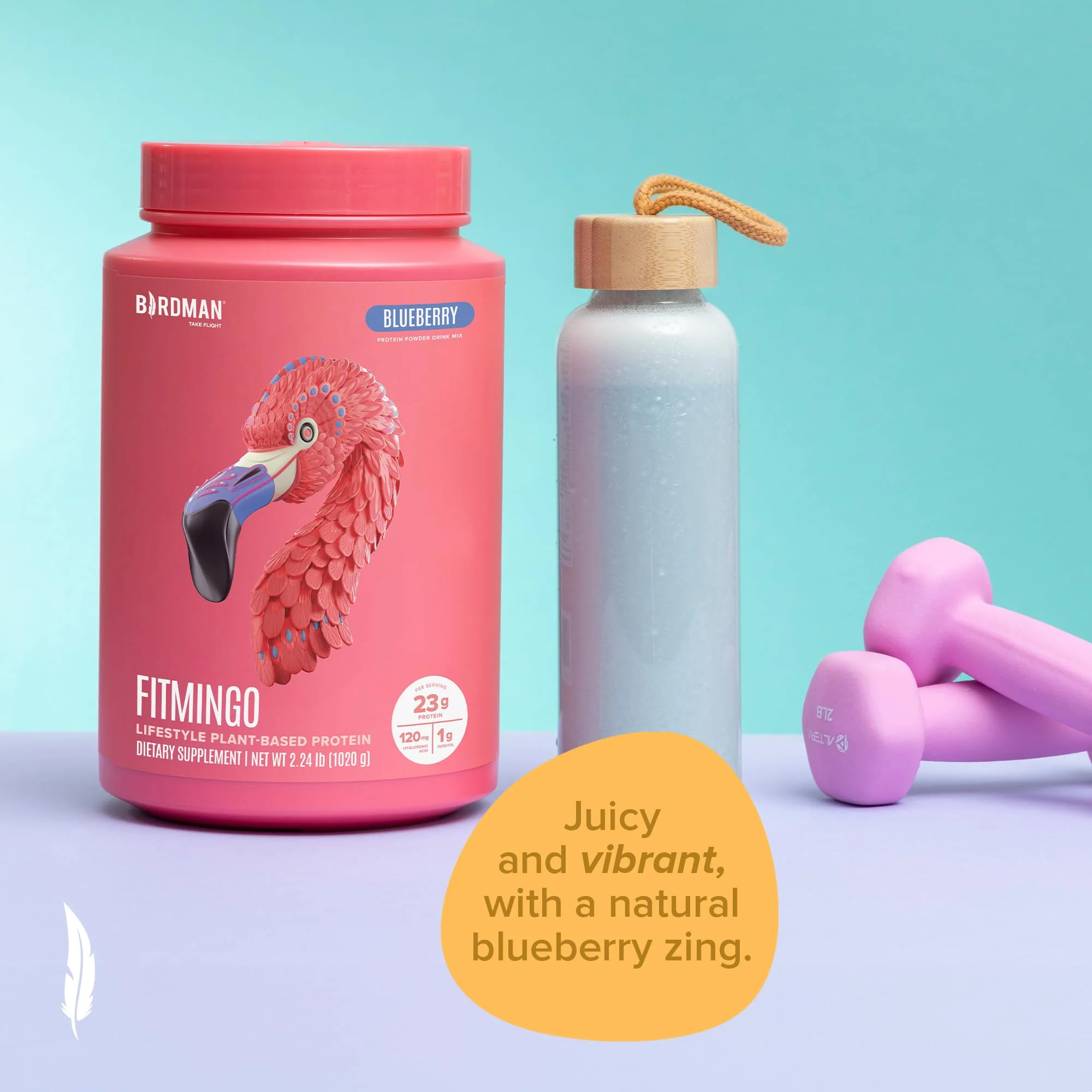 Fitmingo Plant Based Protein Powder - Blueberry Flavor - 2.24lbs - Image 7